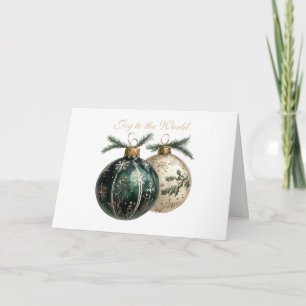 Watercolor Christmas Ornaments Holiday Greeting Card
