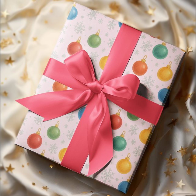 Watercolor Christmas Ornaments & Snowflakes -  Wrapping Paper (Creator Uploaded)