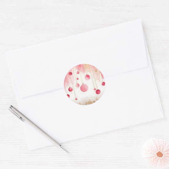 Watercolor Christmas Ornaments Sticker Set (Envelope)