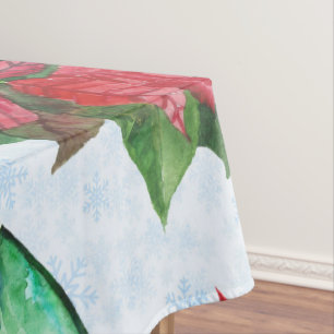 Watercolor Christmas Party Champagne Holiday Tablecloth