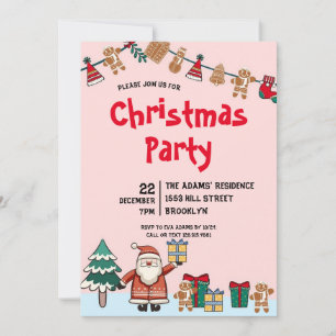 Watercolor Christmas Party Invitation