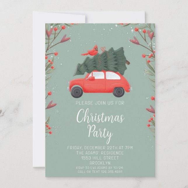 Watercolor Christmas Party Invitation (Front)