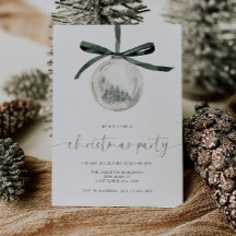 Watercolor Christmas Party Invitation