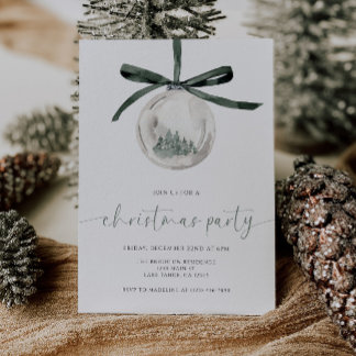 Watercolor Christmas Party Invitation