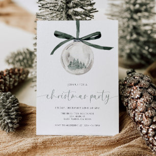 Watercolor Christmas Party Invitation