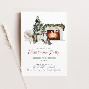 Watercolor Christmas Party Invitation