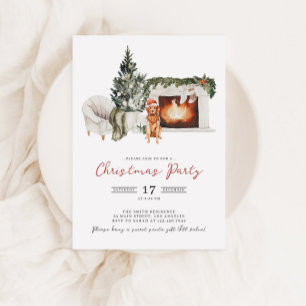 Watercolor Christmas Party Invitation