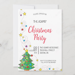 Watercolor Christmas Party Invitation