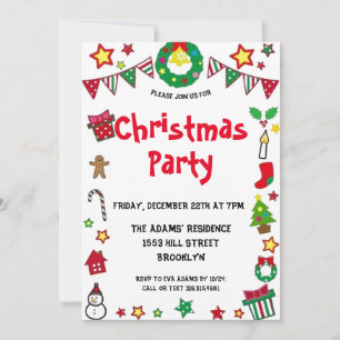 Watercolor Christmas Party Invitation