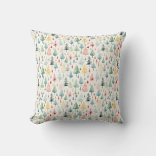 Watercolor Christmas Pattern Cushion