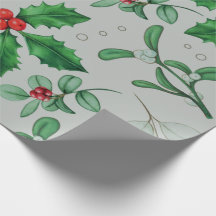Watercolor Christmas Pattern Wrapping Paper Sheet
