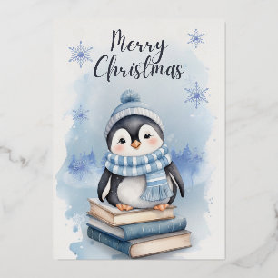 Watercolor Christmas Penguin