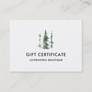 Watercolor Christmas Pine Trees   Gift Certificate