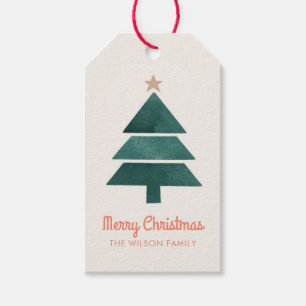 Watercolor Christmas Pines Holiday  tree Gift Tags