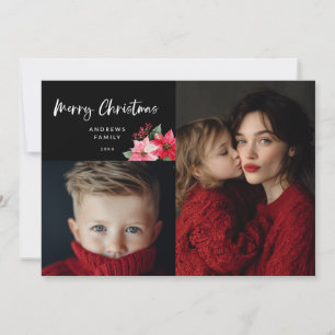 Watercolor Christmas Poinsettia Design Announcement