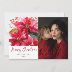 Watercolor Christmas Poinsettia Design Announcement