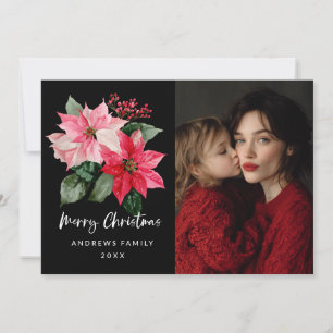 Watercolor Christmas Poinsettia Design Announcement