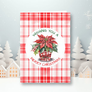  Watercolor Christmas Poinsettia Personalised Card