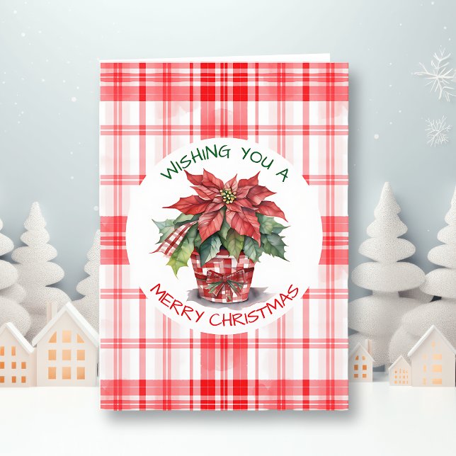  Watercolor Christmas Poinsettia Personalised Card (Creator Uploaded)