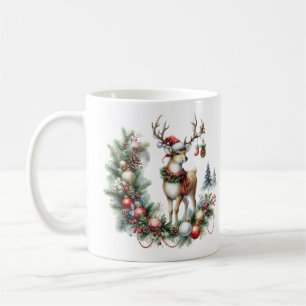 Watercolor Christmas Reindeer Coffee Mug