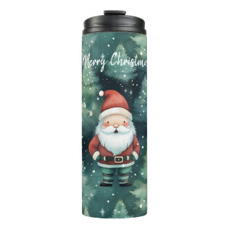 Watercolor Christmas Santa Claus -  Thermal Tumbler