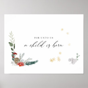 Watercolor Christmas scripture wall art