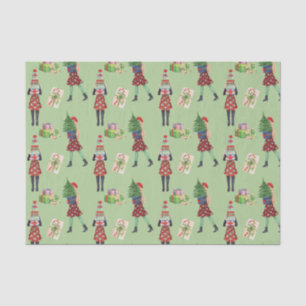 Watercolor Christmas Shopping Fashion Girl Tissue Paper