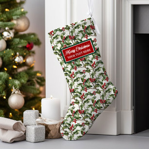 Watercolor Christmas Stocking Custom Name Gift