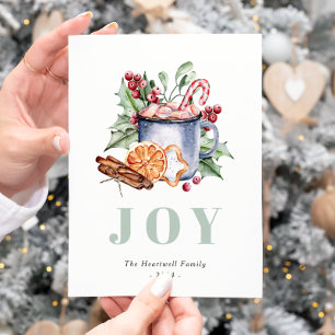 Watercolor Christmas Sweets Cute Holiday Postcard