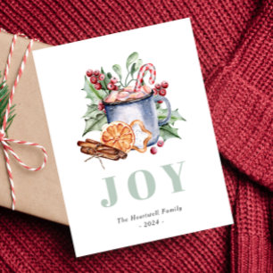 Watercolor Christmas Sweets Cute Holiday Postcard