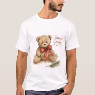 Watercolor Christmas Teddy Bear T-Shirt