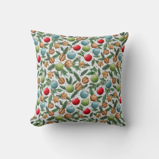 Watercolor Christmas Throw Pillow