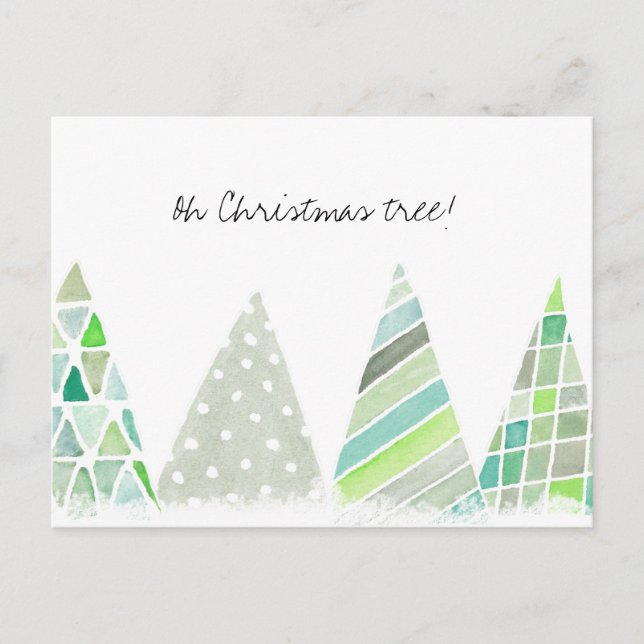 Watercolor Christmas tree card (Front)