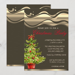 Watercolor Christmas Tree ,Christmas Party Invitation