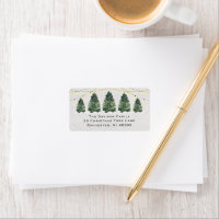 Watercolor Christmas Tree Farm Wood Return Address