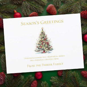 Watercolor Christmas Tree Holiday Card