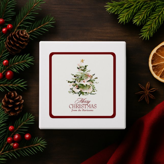 Watercolor Christmas Tree Holiday Sticker (Creator Uploaded)