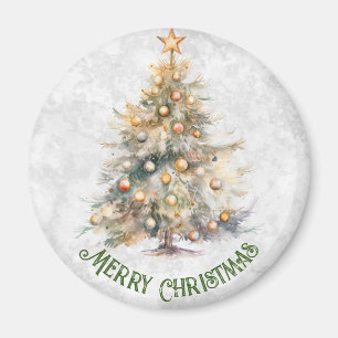 Watercolor Christmas Tree Magnet