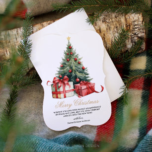 Watercolor Christmas Tree Non Photo Christmas Card