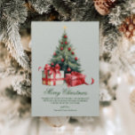 Watercolor Christmas Tree Non Photo Christmas Card<br><div class="desc">Spread holiday cheer with this elegant watercolor Christmas tree, non-photo Christmas Card. This beautifully simple Holiday card is the perfect way to send your season's greetings. Easily to personalise the greeting and edit the fonts to your liking. This whimsical custom Christmas card is charming way to remind your friends and...</div>