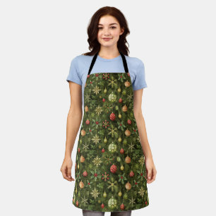 Watercolor Christmas tree ornament Apron