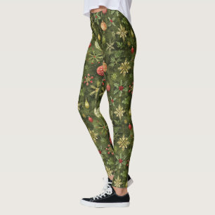  Watercolor  Christmas tree ornament Leggings
