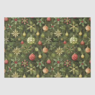 Watercolor  Christmas tree ornament Tissue Paper