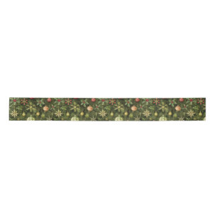  Watercolor  Christmas tree ornement  Satin Ribbon