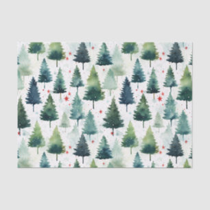 Watercolor Christmas Tree Pattern Tissue Paper