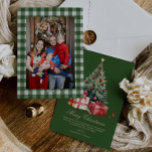 Watercolor Christmas Tree Photo Christmas Card<br><div class="desc">Spread holiday cheer with this elegant watercolor Christmas tree, with photo Christmas Card. This beautifully simple Holiday card is the perfect way to send your season's greetings. Easily to personalise the greeting and edit the fonts to your liking. This whimsical custom Christmas card is charming way to remind your friends...</div>