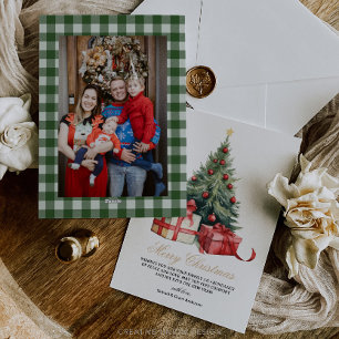 Watercolor Christmas Tree Photo Christmas Card