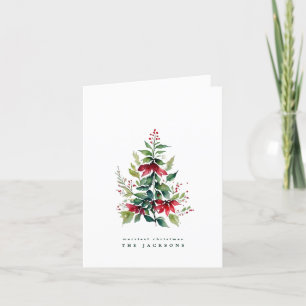Watercolor Christmas Tree   Photo   Custom Holiday Card