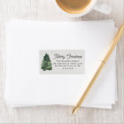 Watercolor Christmas Tree Return Address