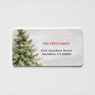 Watercolor Christmas Tree Return Address Labels